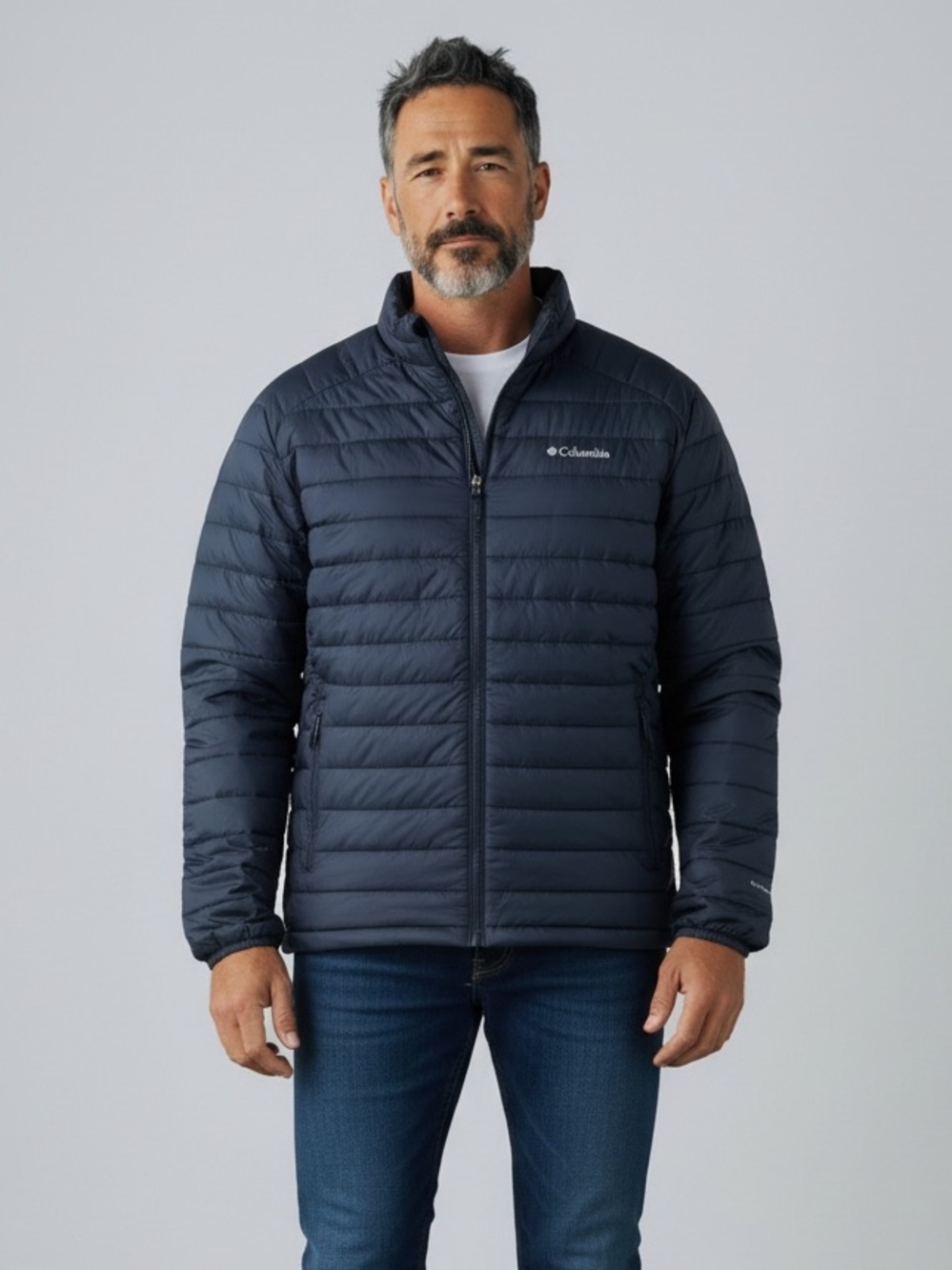 Columbia White Out FS Mens LT Blue Jacket Omni-Heat Thermal Reflective Lining